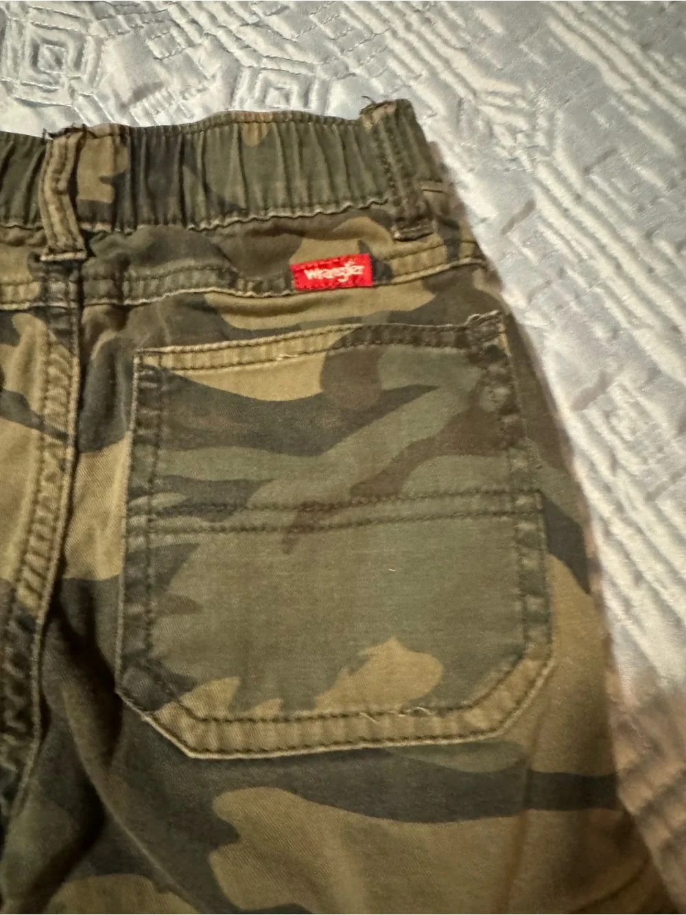 Camo Cargo Pants with Elastic Ankles size 7 slim